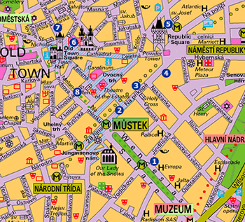 Prague Shopping - click or tap to ZOOM OUT to large map of Prague