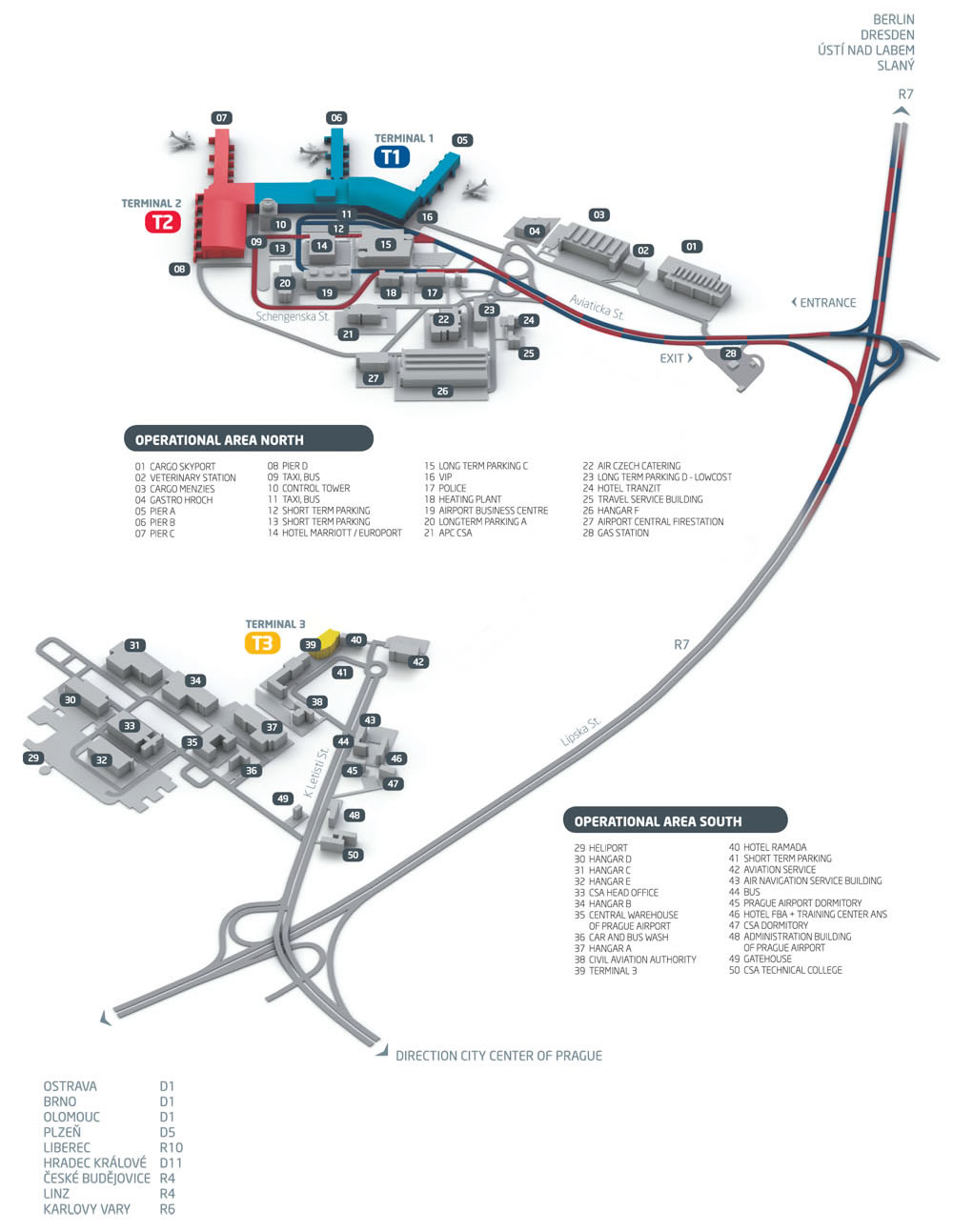 Prague Airport Map