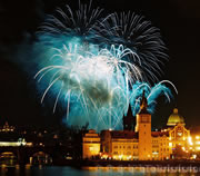 New Year's Eve by the river in Prague